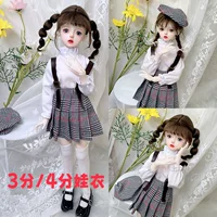 4 балла кукла BJD 3 балла BJD винтажная клетчатая юбка на ремешке + рубашка шляпа 1/4 см костюм 45 см кукла