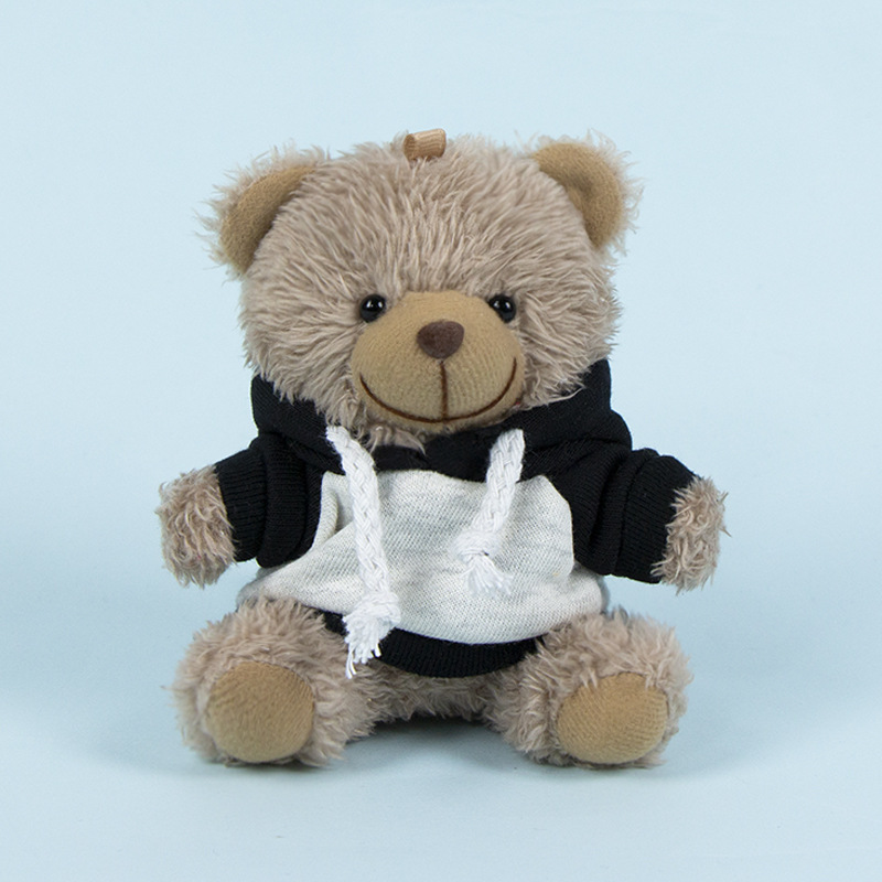 Lindo osito llavero colgante regalo creativo muñecas de peluche vestidas osito de peluche colgante de mochilas escolares para parejas
