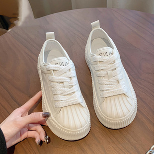 Shell Toe White Shoes Women's Thick Sole 2023 Spring New Versatile Casual Sneakers Heightening Sports Shoes Ins Trbottom