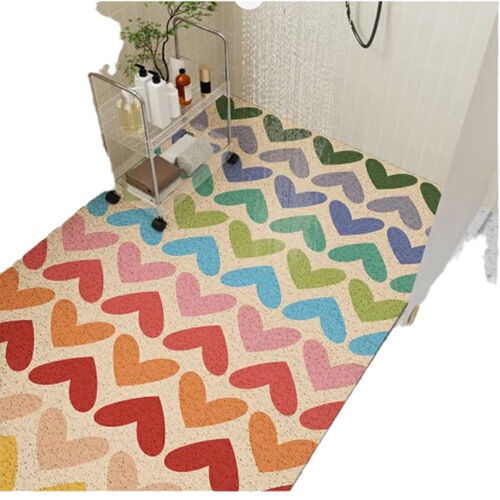 Long strip silk ring ground mat bathroom anti-slip mat toilet anti-slip mat trendy grid silk ring mat bathroom waterproof pad