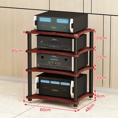 Tube Amplifier, Shock-Absorbing Stand — Electric car big tripod - teak-color-four-layers