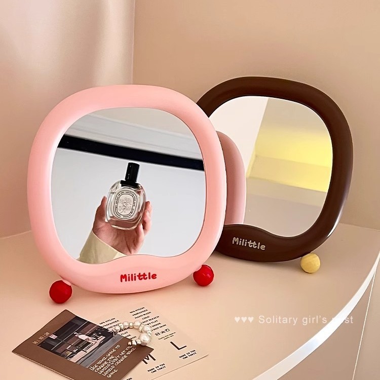 Ins Girl Heart HD Espejo de maquillaje de escritorio dibujos animados belleza princesa de maquillaje de dormitorio de estudiantes de escritorio puede soportar espejo de vestir