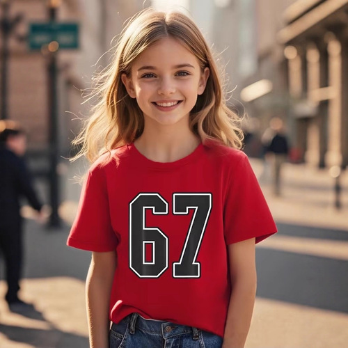2026 New Christmas Children's Fine Combed Cotton 67 Short Sleeve Girls' T-Shirts Children's Apparel Boys' Short Sleeve