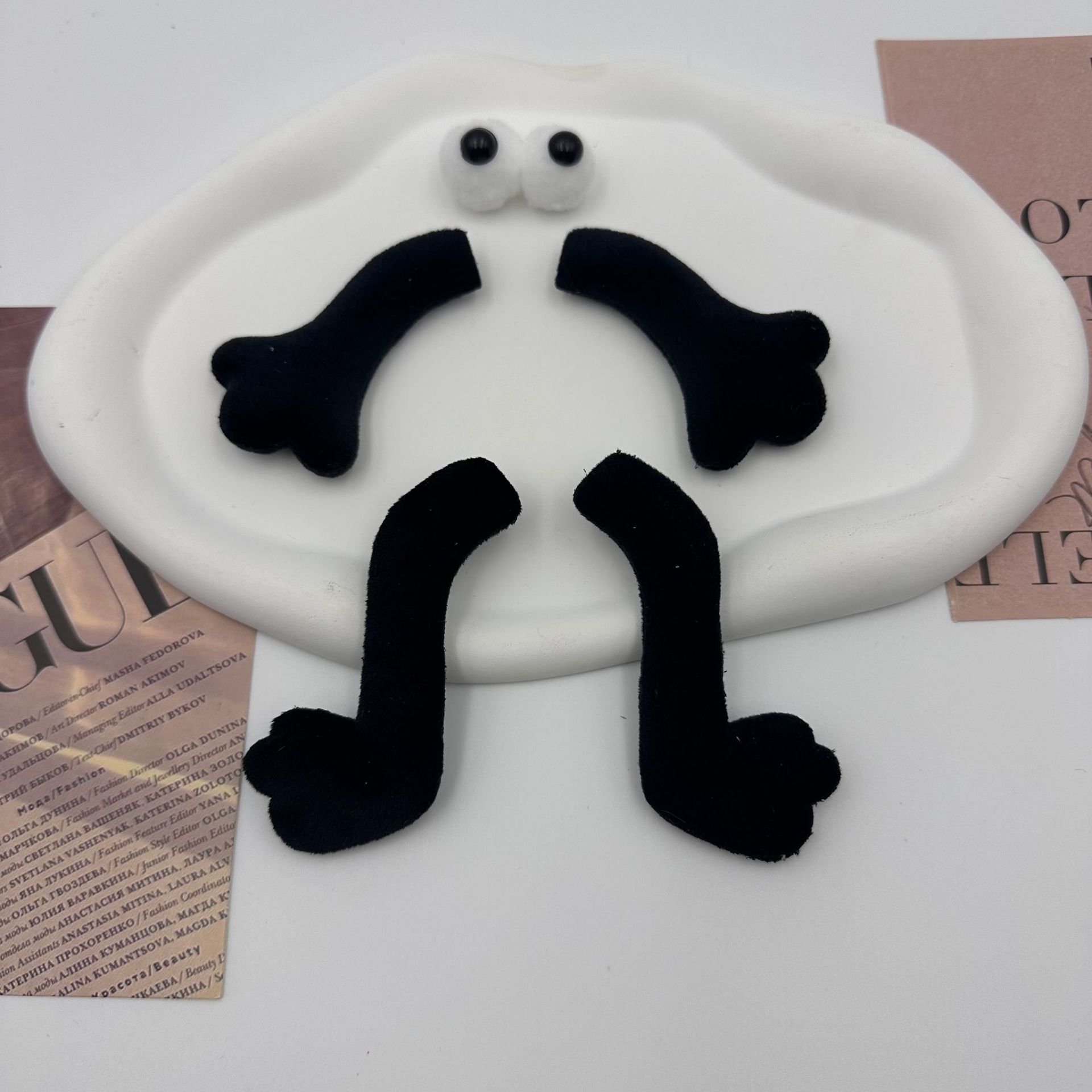 Cute Black Briquettes Feet Plush Accessories Diy Mobile Phone Case...