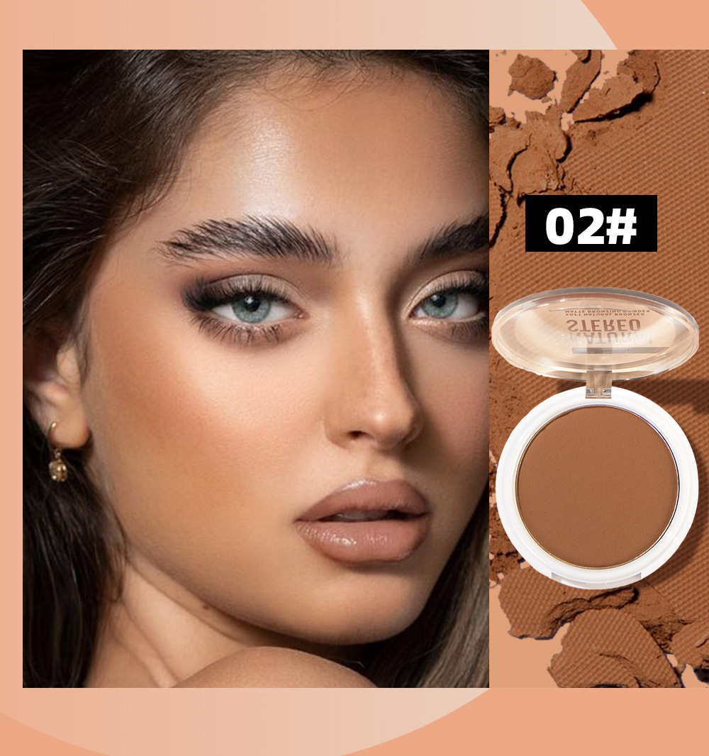 QIBEST cross-border matte contouring powder is not easy to smudge, contour contour powder, shadow and nose shadow powder, facial makeup undefined