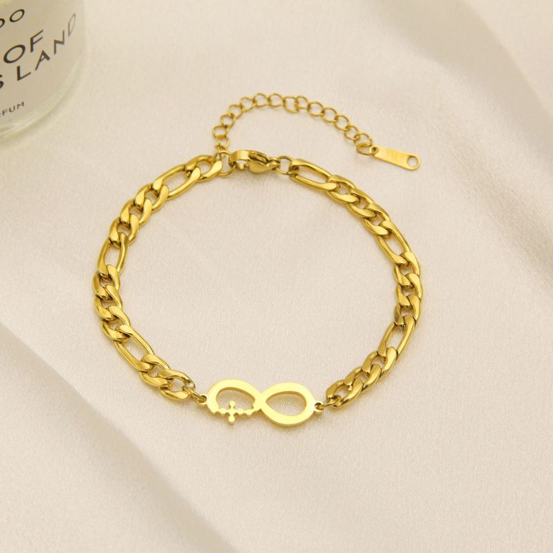 ステンレススチールブレスレット、ライトラグジュアリー、ハイエンド、高色保持性、18Kゴールドチタンスチールブレスレット、女性用パーソナライズされた多用途ブレスレットジュエリー|undefined