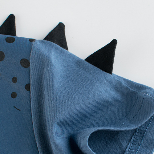 27kids Korean Children's Clothing 2025 Summer Children's Clothing Dinosaur Boy Short Sleeve T-Shirt