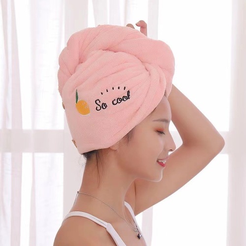 Double-layer hair drying cap for women, thickened, super absorbent, quick-drying, towel for wiping hair, new shower cap, large