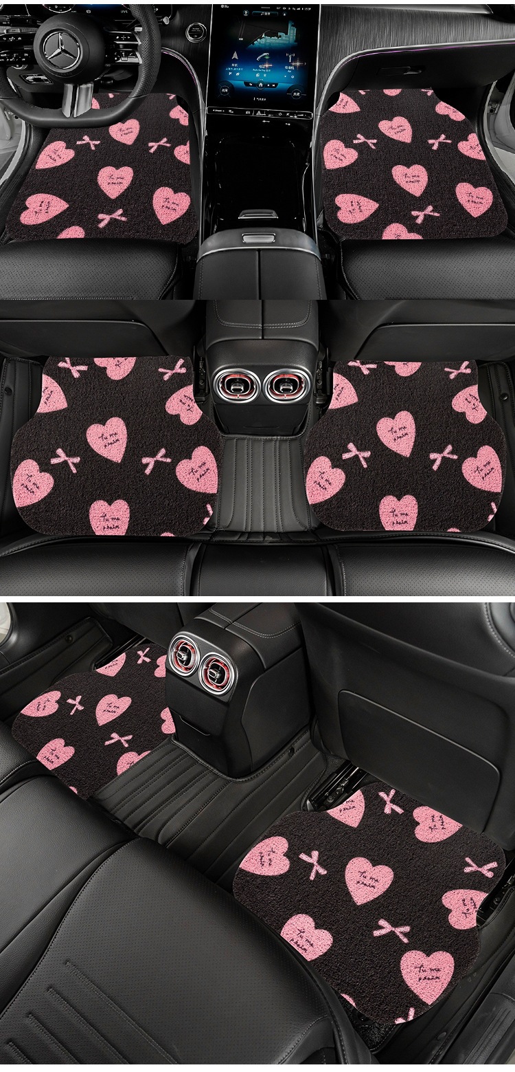 Car floor mats for girls, cute car mats, anti-dirt floor mats, universal single-piece driver's side car floor mats