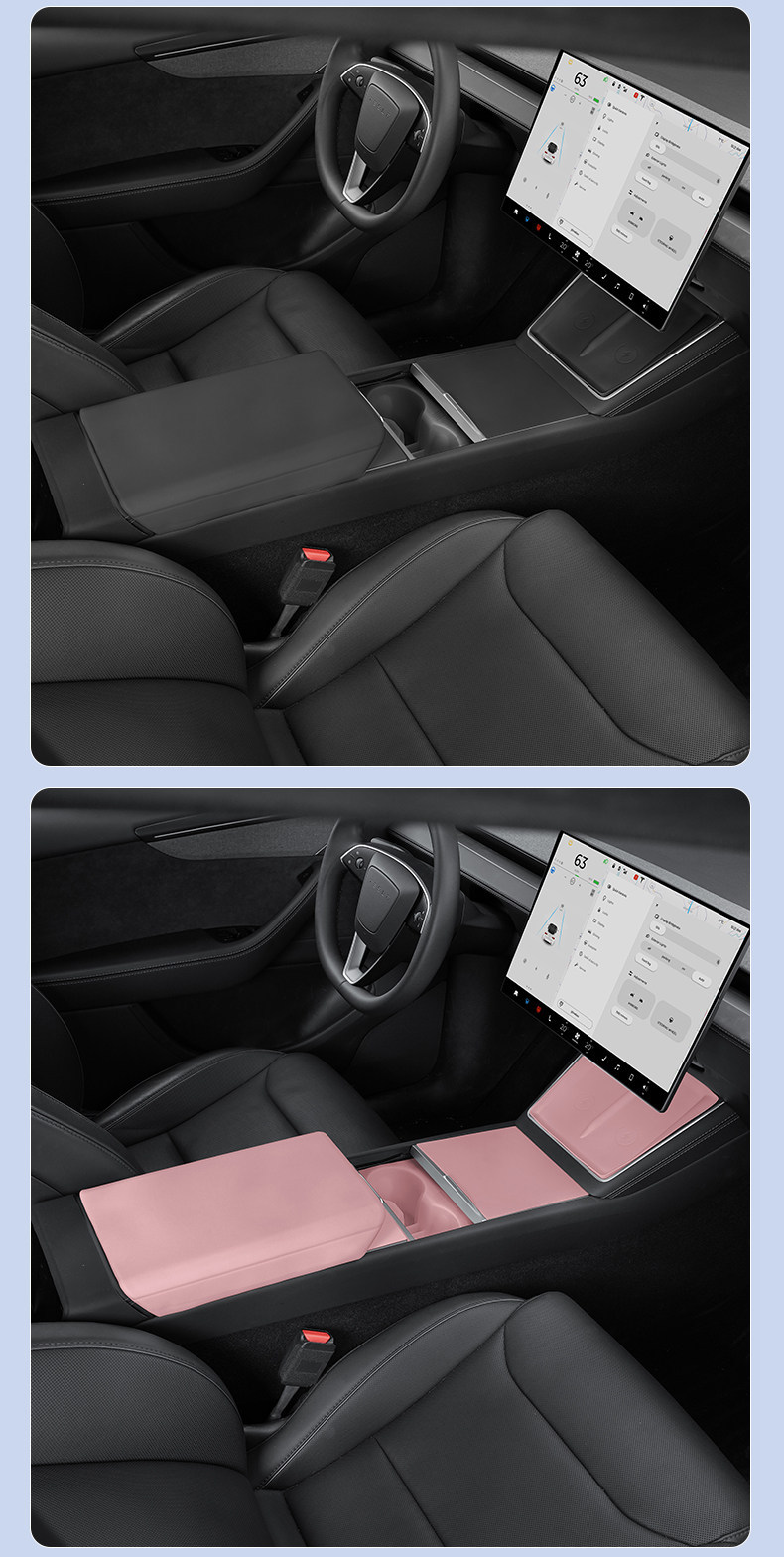 Suitable for Tesla Model 3/Y/Yl New Version Silicone Armrest Box Cover Protective Cover Interior Modification Accessories