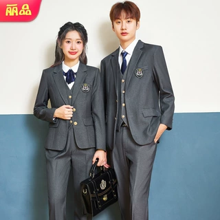 厂家秋天幼儿园老师园服初高中男女班服校服学院风西装百褶裙套装
