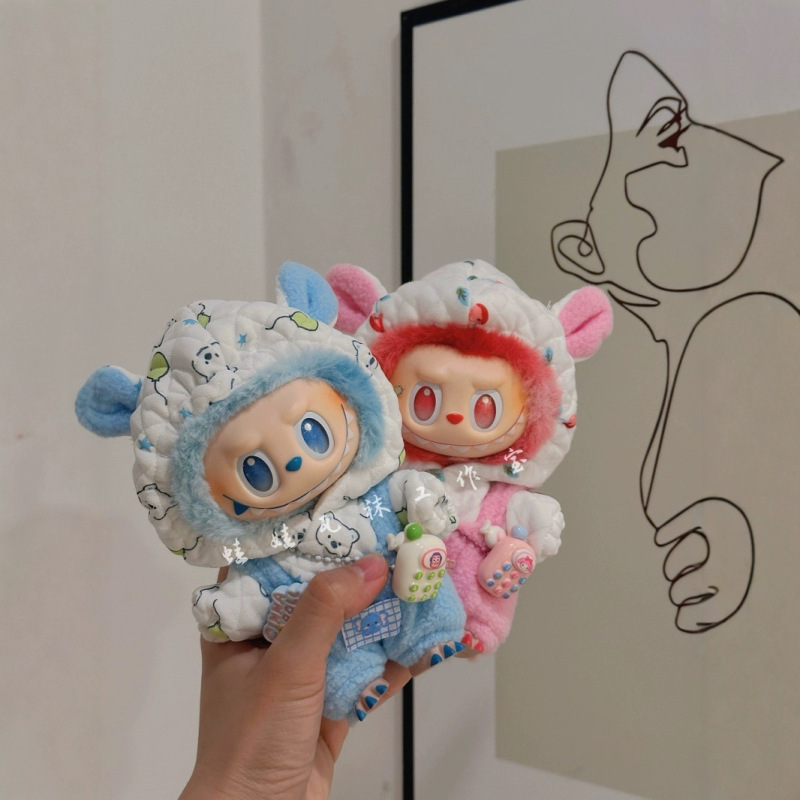 洋服のみ】17CM ラブブ人形服キーホルダー LABUBU 服 かわいいクマ パジャマ 3点セット|undefined