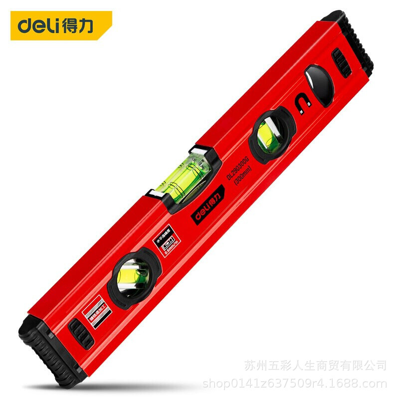 得力工具 DL290300G高精度工业级水平尺装修测量尺靠尺300mm
