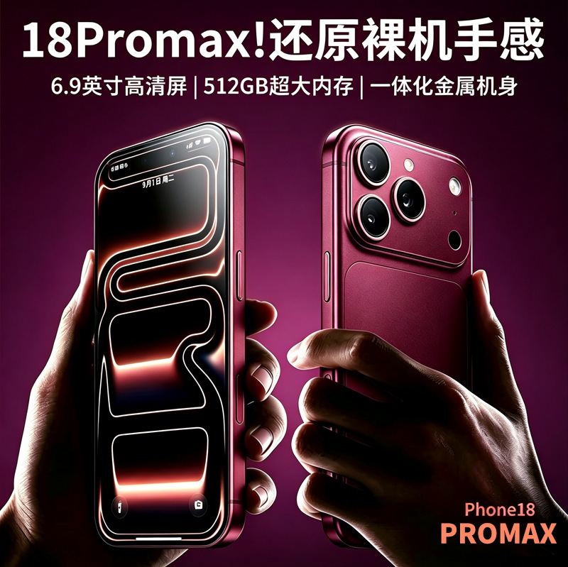 Brand new 18promax domestic Android smartphone, wine red color, brand new and unopened, from Shenzhen Huaqiangbei
