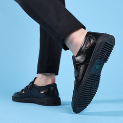 【100%全牛皮】處理斷碼男鞋真皮涼鞋夏季防滑爸爸鞋