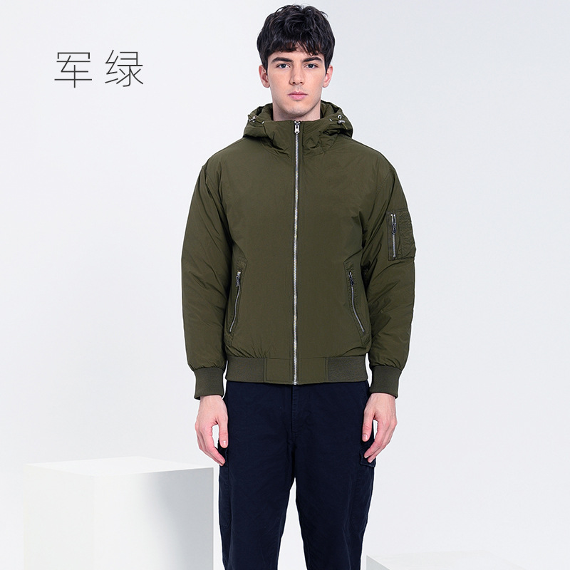 Chaqueta casual de invierno chaqueta de vuelo de los hombres chaqueta de moda juvenil marca de béisbol uniforme chaqueta de ropa de trabajo con capucha al por mayor