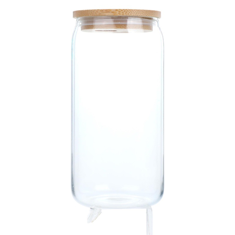 Amazon 16oz Glass Mason Cup Coffee Cup Transparent Glass Cup High Temperature Resistant Straw Coke Cup with Lid