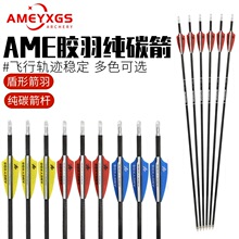 AMEYXGS纯碳箭千三直度训练比赛碳素箭复合反曲弓箭户外射箭器材