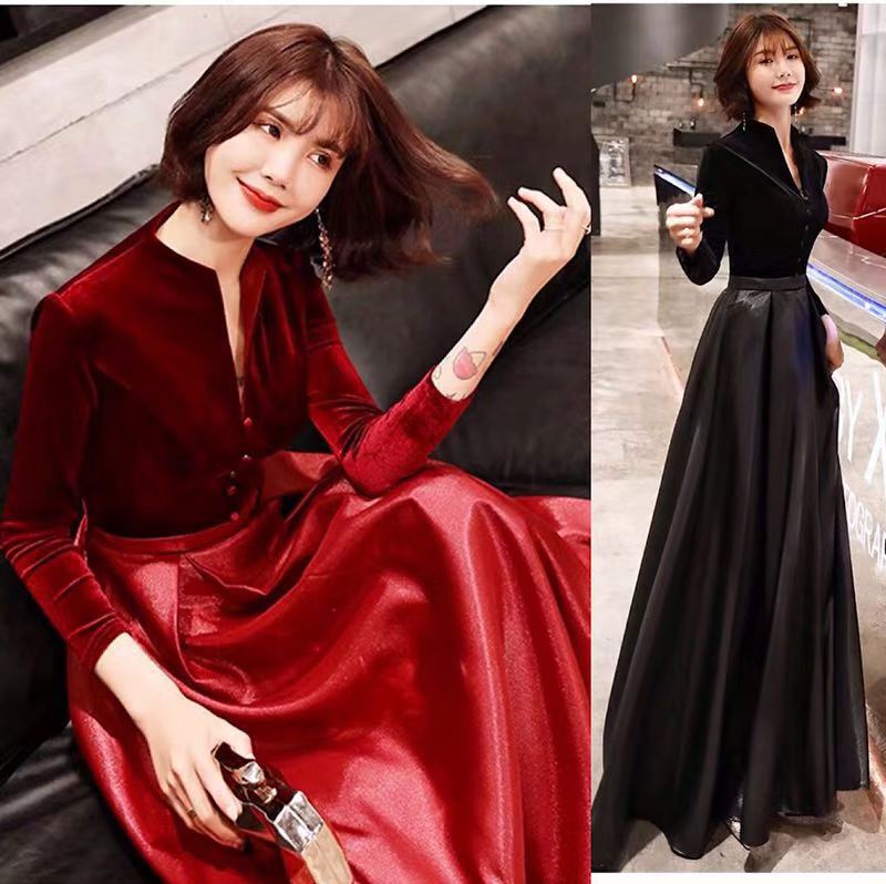 Evening Gown for Banquet Hostess, Women's 2026 New Style Bridal Wedding Thank-You Banquet Dress, Slim Wedding Dress for Toasting