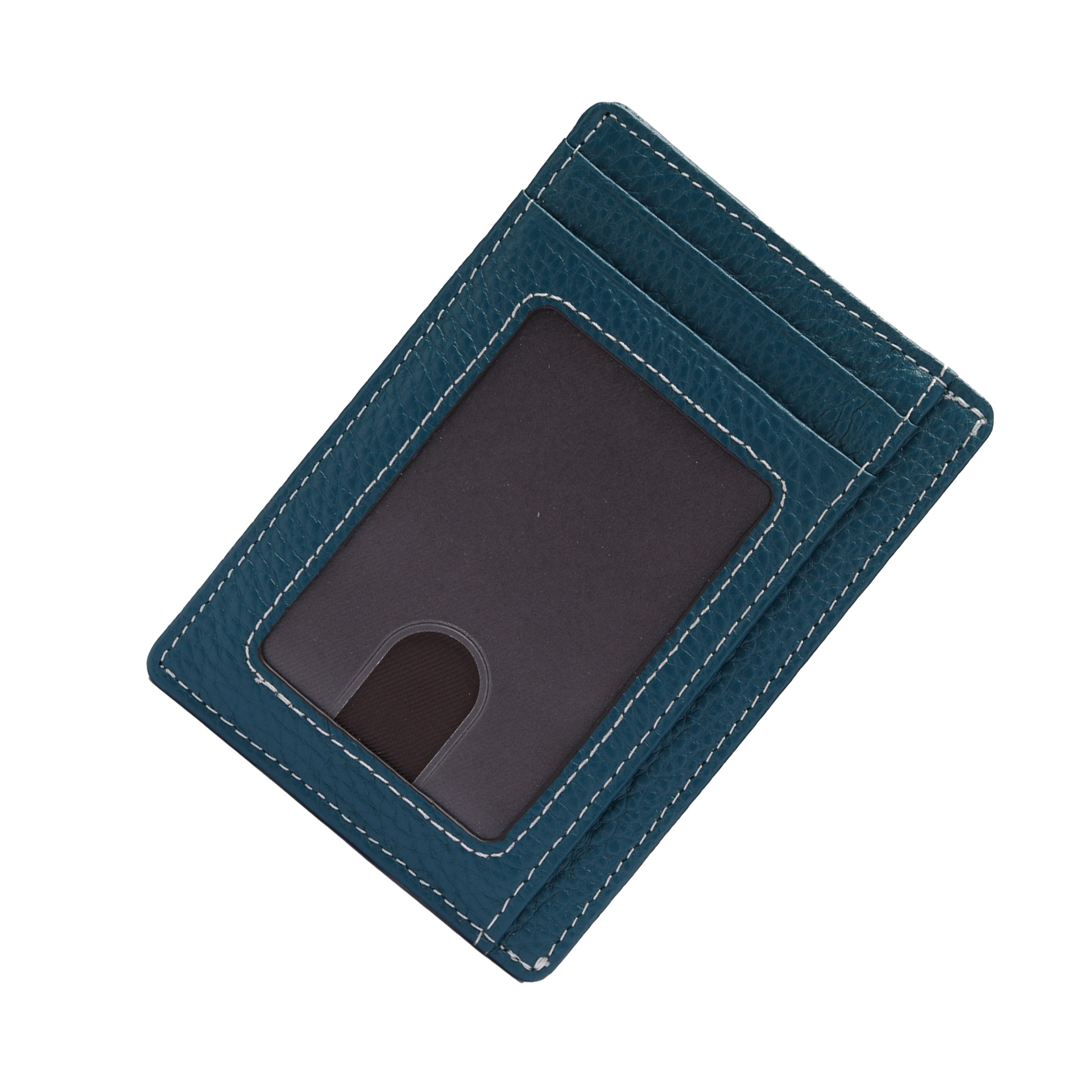 Amazon One Piece Multi-Function ID Bag RFID ultra-delgado anti-robo tarjeta de deslizamiento bolsa de tarjeta de cuero estampado de litchi