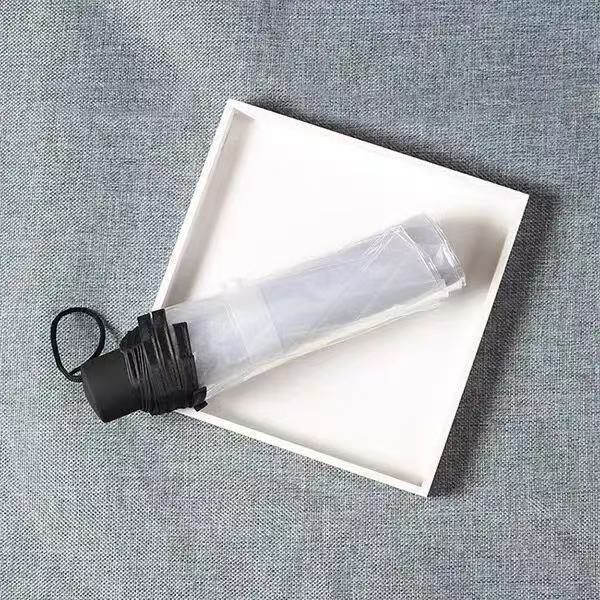 Paraguas transparentes coreanos para mujeres plegables totalmente automáticos tres plegables para estudiantes pequeños frescos lindos dibujos animados engrosados