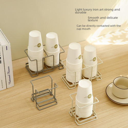Paper Cup Holder Household Water Dispenser Disposable Cup Picker for Milk Tea and Coffee Shops Commercial Desktop Paper Cup Storage Rack