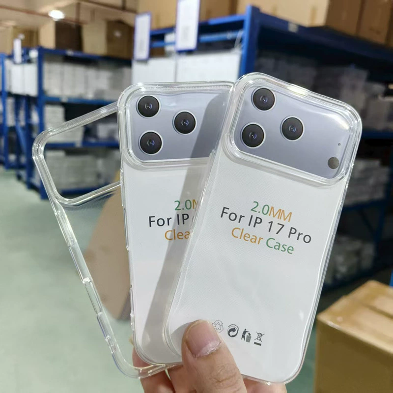 Чехол для Apple iPhone 15/17/14 Pro Max, утолщенный, прозрачный, 2,0 мм, из мягкого ТПУ, защитный