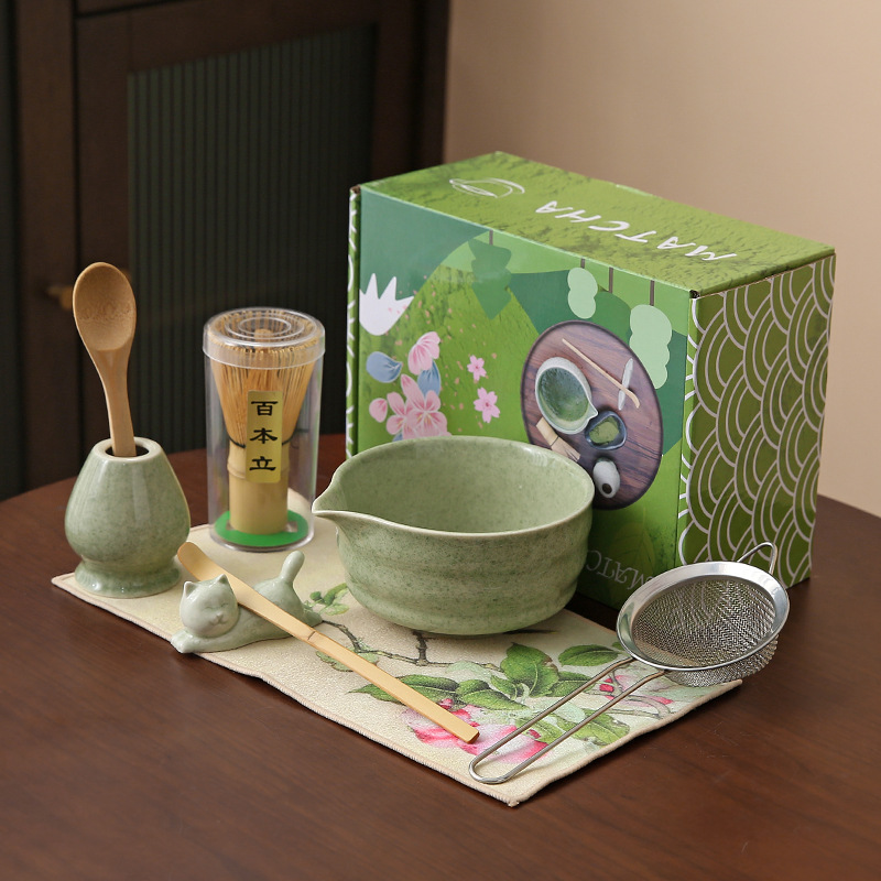 Japonés Matcha tazón Matcha túnica canción té herramientas de pedido taza de té de cerámica taza de té mezclador Matcha cepillo taza de té
