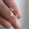 Earrings, cute small nail sequins, internet celebrity, silver 925 sample, Japanese and Korean