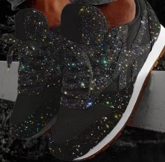 Casual ademende veterschoenen voor dames Glitter_voghion.com