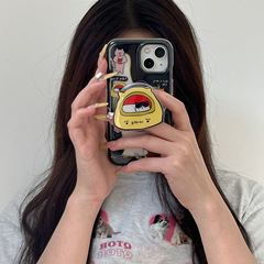 围边猫咪日常磁吸支架适用iPhone16苹果15ProMax手机壳14新款少女