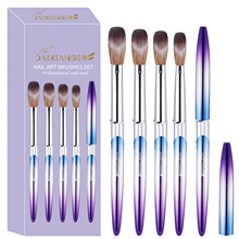 跨境亚马逊供应新款渐变色杆美甲笔4支套  美甲水晶雕花笔刷工具
