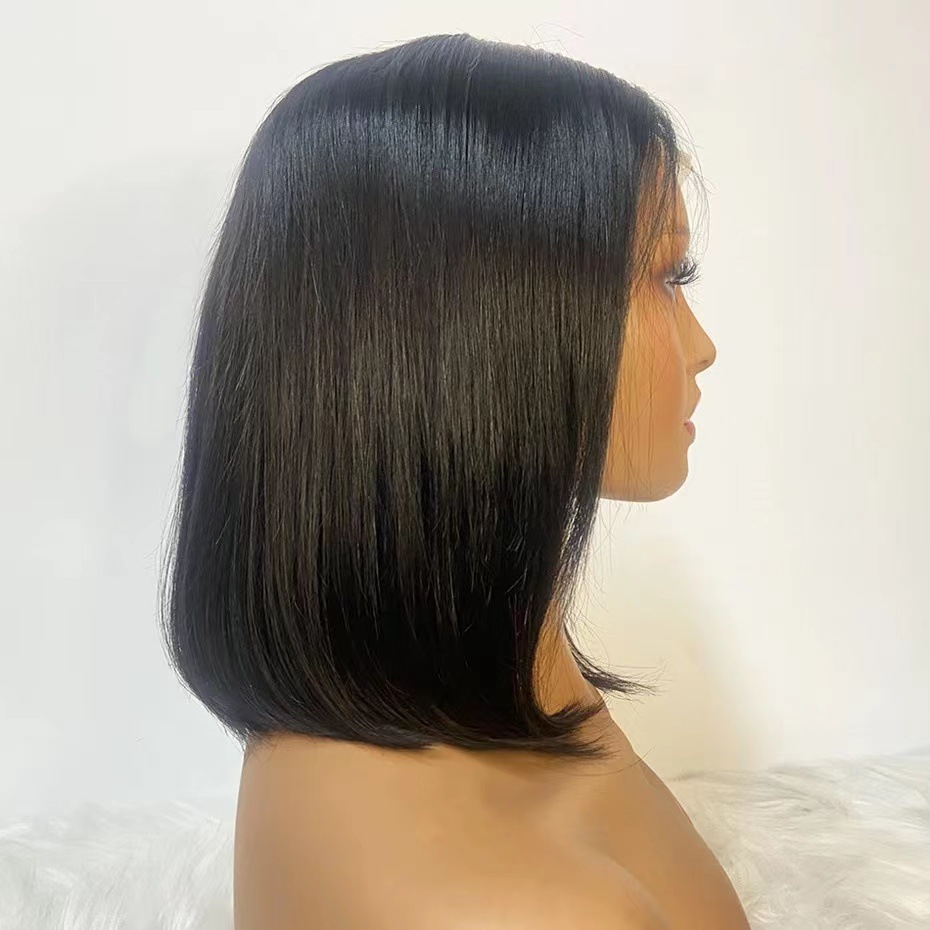 Peruca bob lace front sintética estilo europeu liso_voghion.com