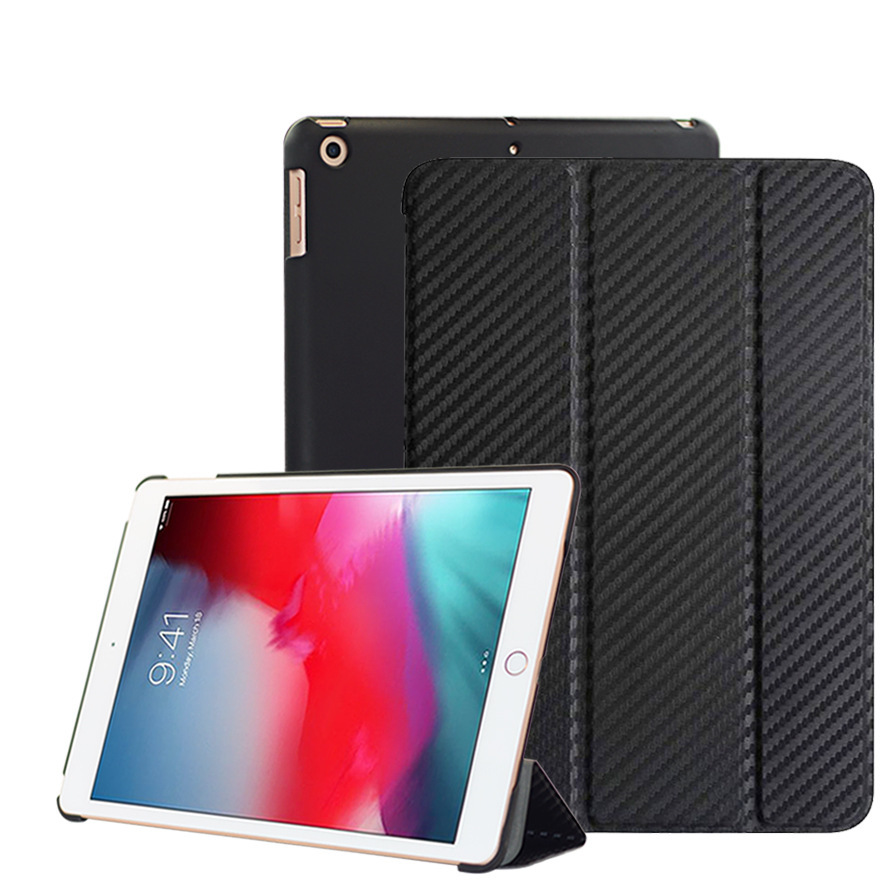 Suitable for iPad Mini6 carbon fiber figure magnetic suction Pro11 double-sided clip 2021 leather case Pro 12.9 protective case