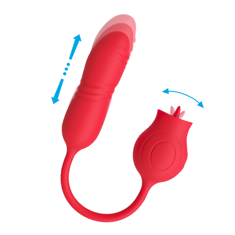 成人用品玫瑰花舌舔伸縮震動棒女用伸縮跳蛋秒潮玩具情趣性用品