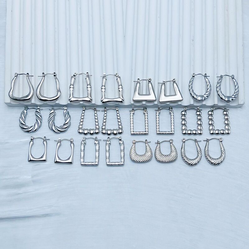 Amazon's Best-Selling Cross-Border Minimalist Irregular Stainless Steel Earrings That Do Not Fade, Extremely Simple Ear Clips with a Stylish and Unique Vibe