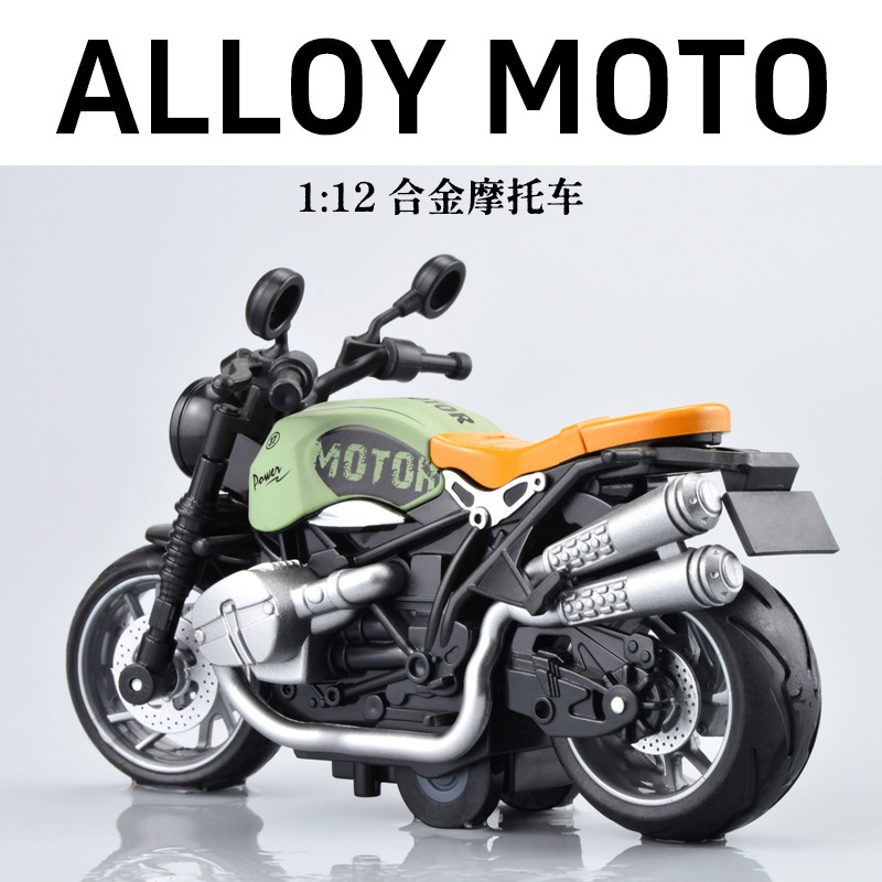 Cross-Border Alloy Motorcycle Model Mini Metal Ducati Latte Harley Motorcycle Racing Children's Toy Ornaments