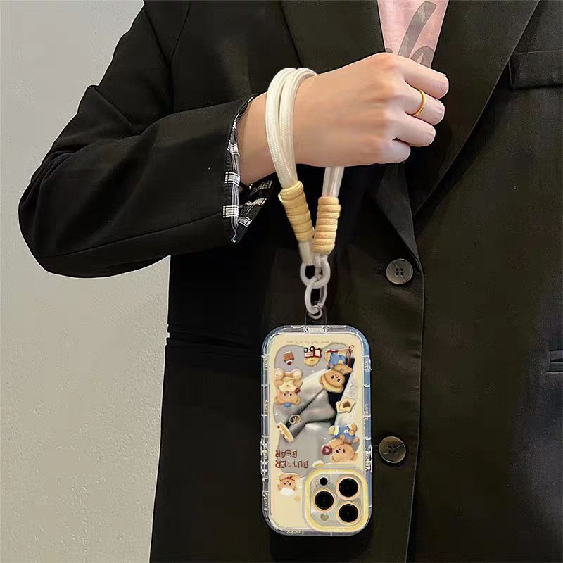 黄油小熊适用iPhone17苹果15镜面手机壳14/13ProMax/XR小米华为|undefined
