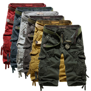 Amazon workwear cropped shorts Korean style multi-pocket casual European and American Foreign trade workwear middle pants Men's Military casual pants