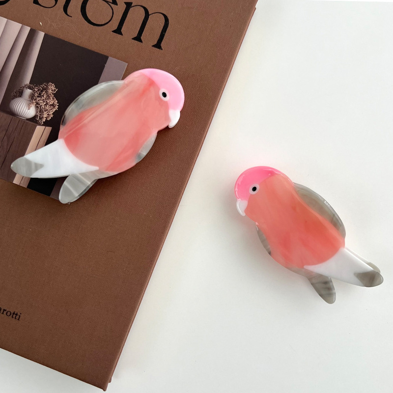 新しい鳥酢酸クリップフラミンゴヘアピンオウム動物ヘアピンガチョウフクロウサメクリップオウムヘアアクセサリー|undefined