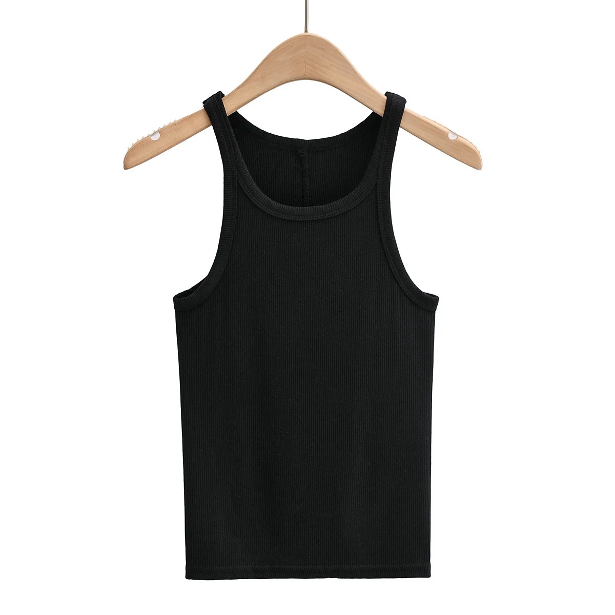 new summer round neck threaded tight-fitting thinner narrow-shoulder vest NSAC57491