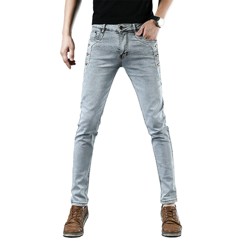 Jeans, thin overall, trend casual trousers, slim fit, Korean style, direct factory sales