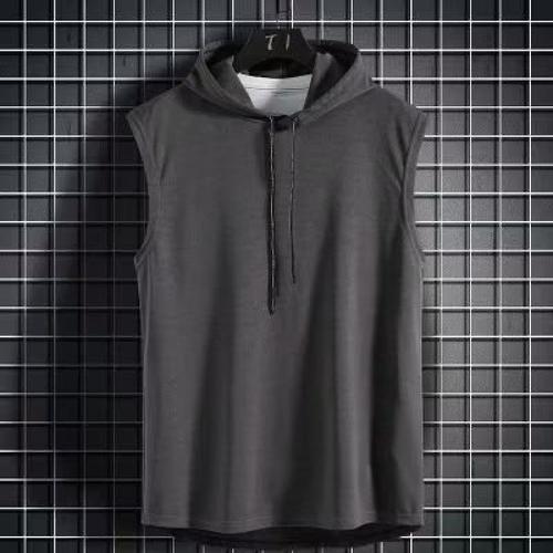Standard fashionable backless vest with temperament, trendy, lazy men's youth popular fashion hooded (non-removable)