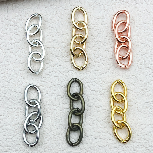Chain jewelry accessories DIY material key ring with extended chain O-chain metal single ring keychain connector chain