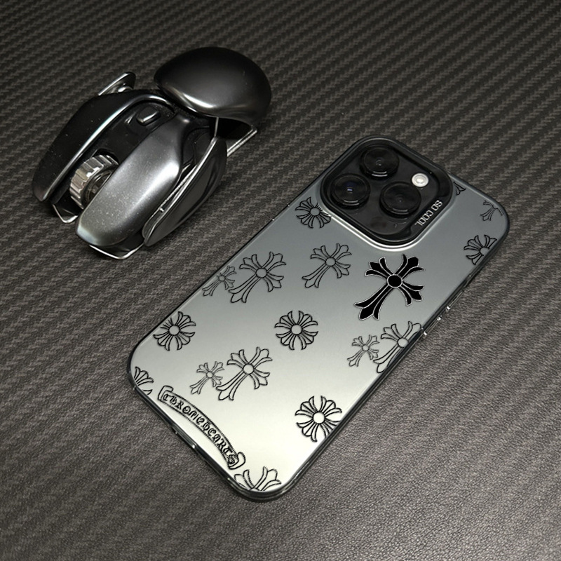 Suitable for Apple 16/17 Pro Max Phone Case, High-End Feel, Crow Heart Cross, iPhone 14 Simple Trendy Brand 1