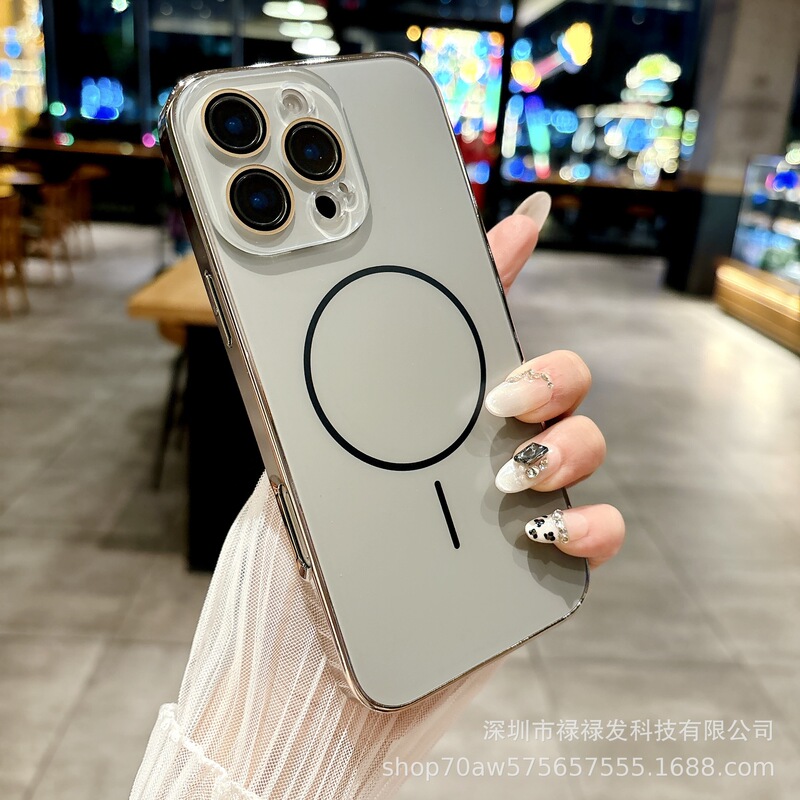 細い磁気吸引リングはリンゴ16promaxag電気めっきのつや消しの携帯の箱のiPhone15の全カバーの保護カバーを適用します。|undefined