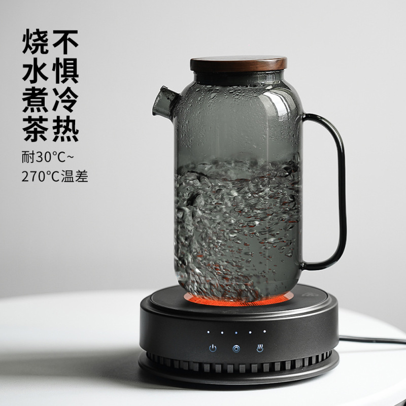 批发大容量高硼硅玻璃冷水壶耐热家用开水凉水壶办公室待客泡茶壶|undefined