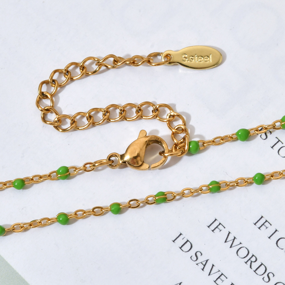Einfacher Stil Drucken Rostfreier Stahl Legierung Überzug Vergoldet Halskette display picture 3