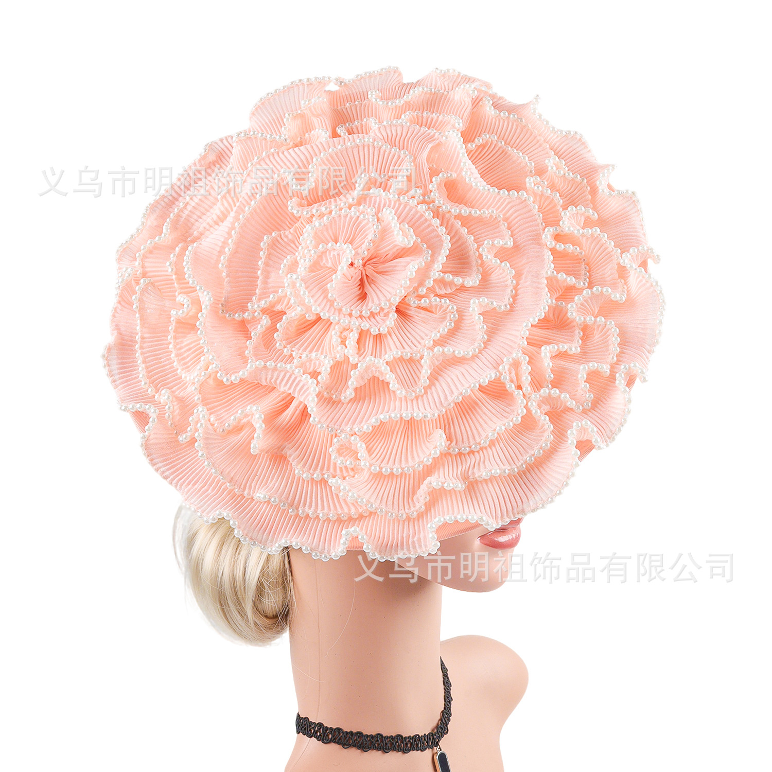 Amazon's New Wave Pearl Lace Head Flower Tea Party Ball Pleated Mesh Floral Headdress