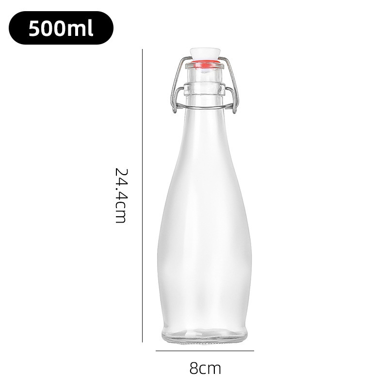 Botella de enzima de vidrio transparente de jugo de frutas botella de bebida de vino de frutas botella de vino de frutas de Amazon botella de vidrio caliente